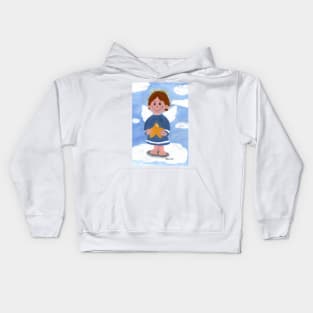 Little angel boy with star Kids Hoodie